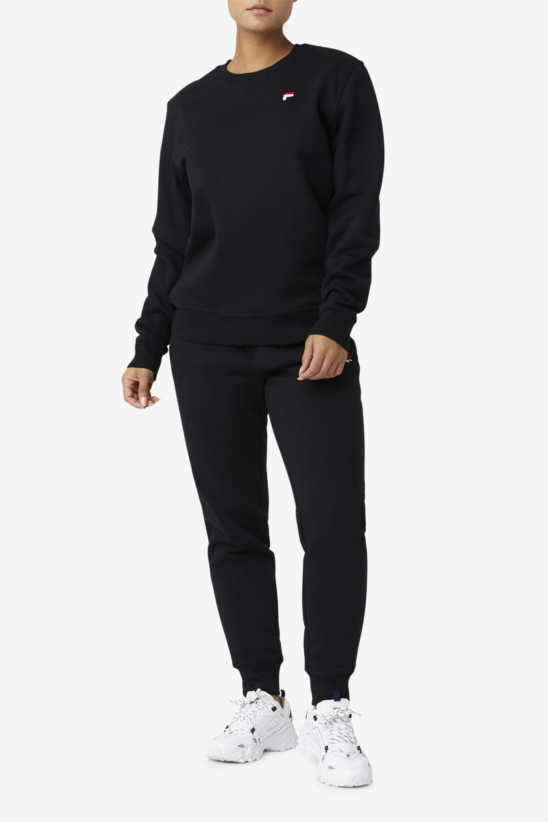 Black Women's Fila Kieve Sweatshirt Sweatshirts | Ebrye6SDAM8