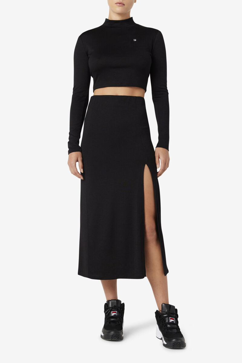 Black Women's Fila Londyn Midi Skirt Skirts | DrWtwKvaMcK