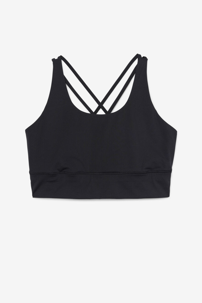 Black Women\'s Fila Uplift Cross Back Bra Top Sports Bra | 24pDJzZeNp4