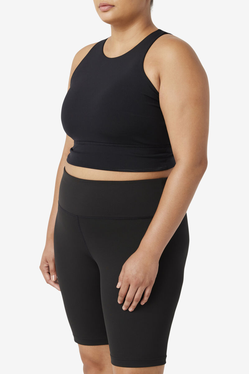 Black Women's Fila Uplift High Neck Sports Bra Sports Bra | FcelRMjKJAY