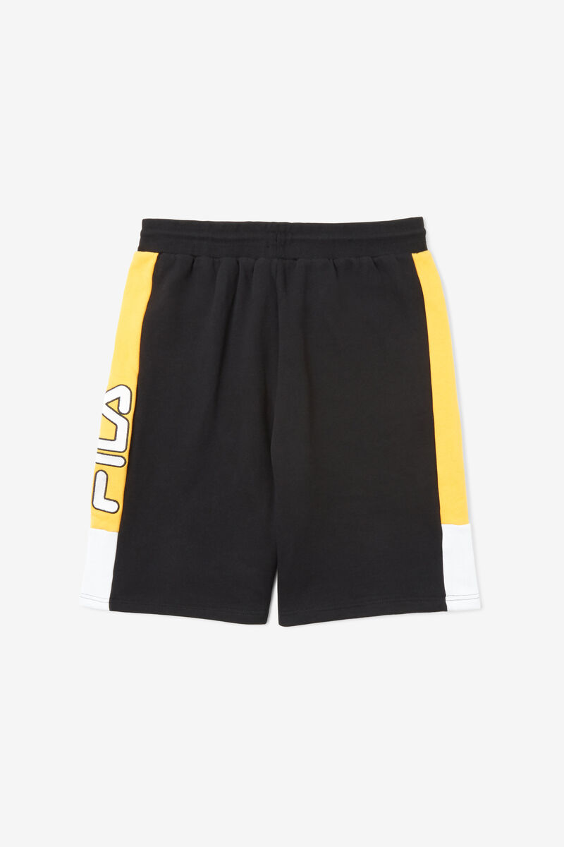 Black / Yellow / White Men's Fila Roy Short Shorts | 62hhrbPROwl