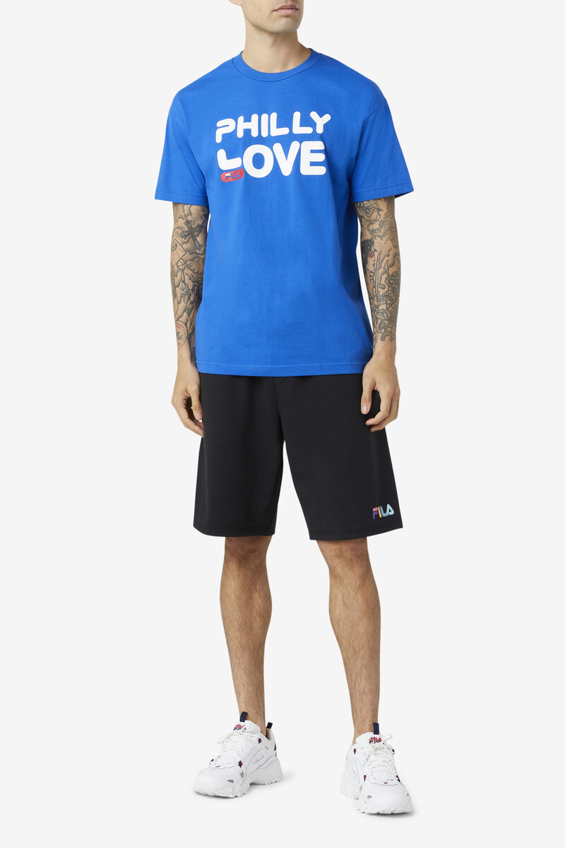 Blue / Blue Men's Fila Philly Love T Shirts | 29jkf6ckEm1