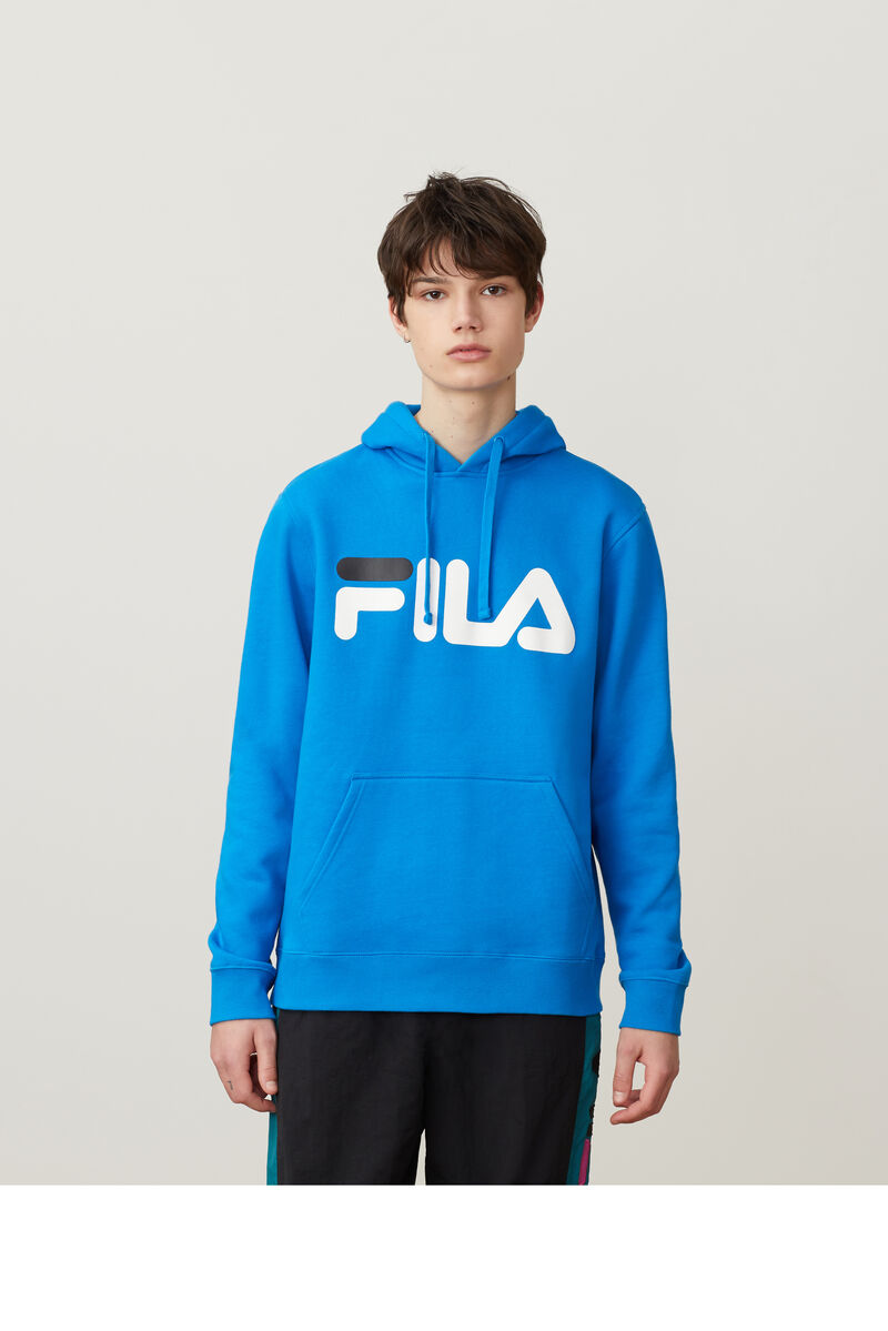 Blue Light Turquoise / White / Black Men's Fila Flori Hoodie Hoodies | XbNjkEG1Lsk