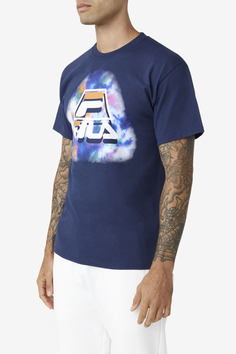 Blue Men's Fila Boniface Tie Dye T Shirts | UfUc9nBeWr5