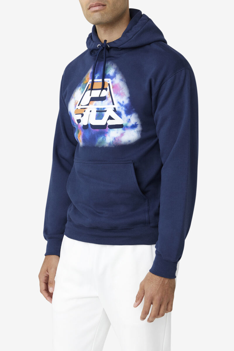 Blue Men's Fila Dracen Tie Dye Hoodie Hoodies | VBlY4HsQlS8