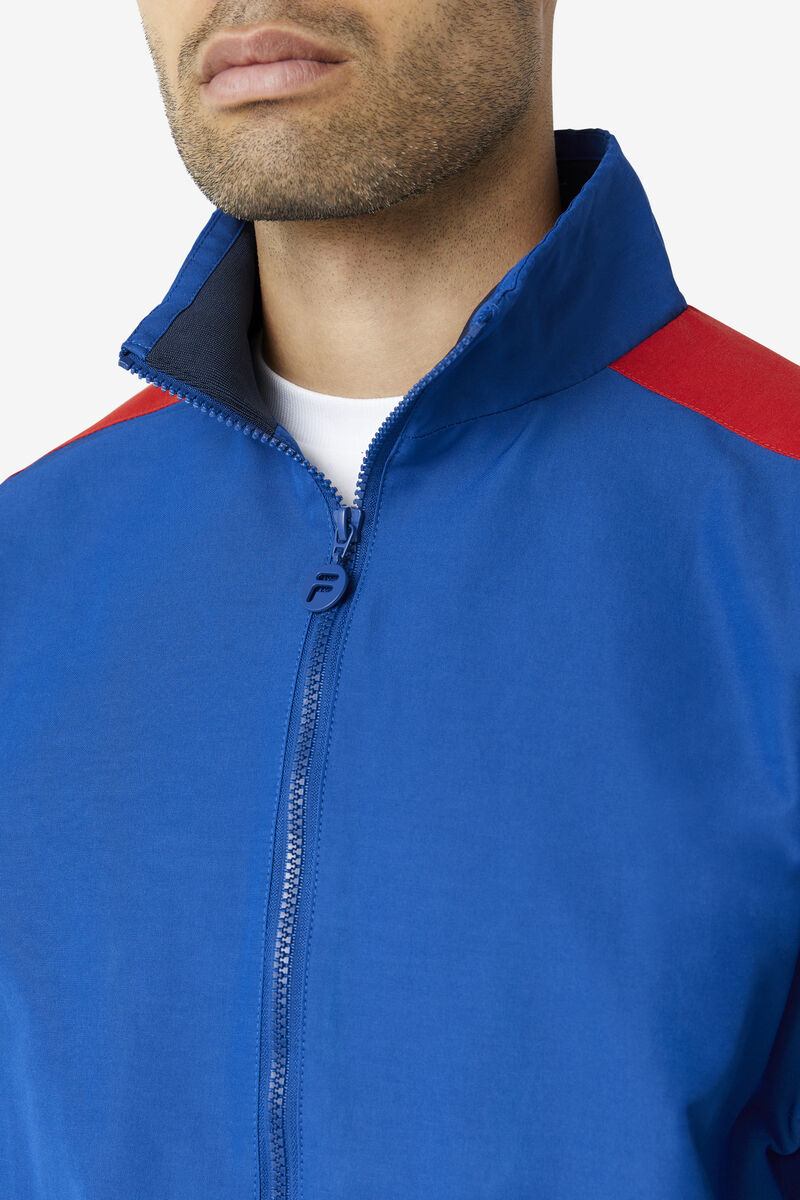 Blue / Navy / Red Men's Fila Reid Track Jacket Tracksuits | H3dGpSBHEpg