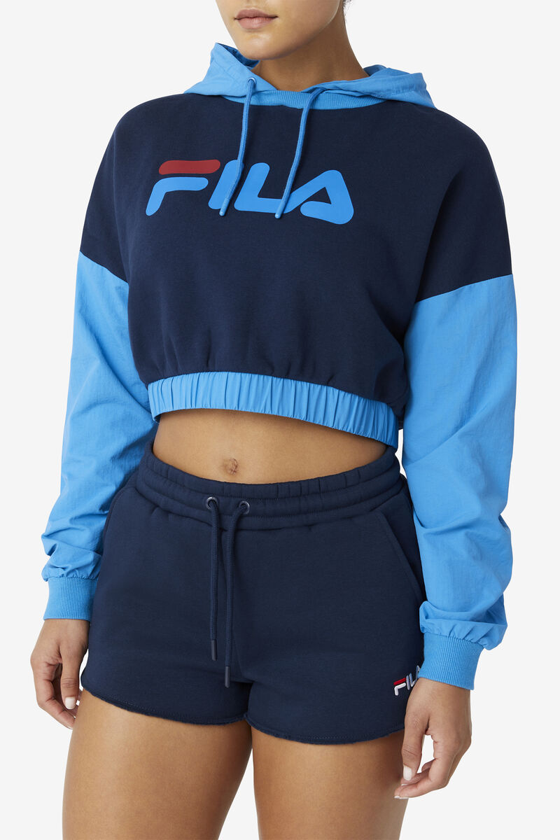 Blue / Navy / Red Women's Fila Saachi Hoodie Hoodies | Py3e386OA6C