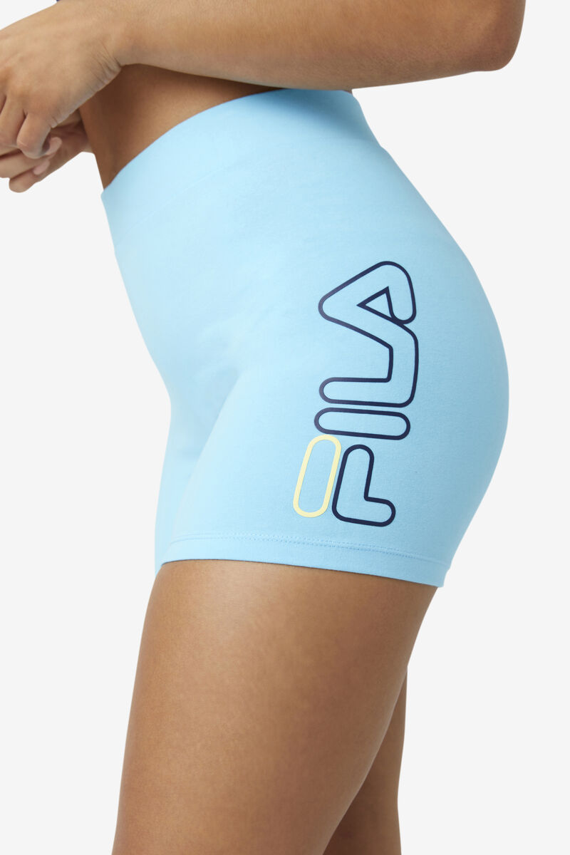 Blue / Navy Women's Fila Beatriz High Waist Bike Shorts Shorts | fBTvevME64g