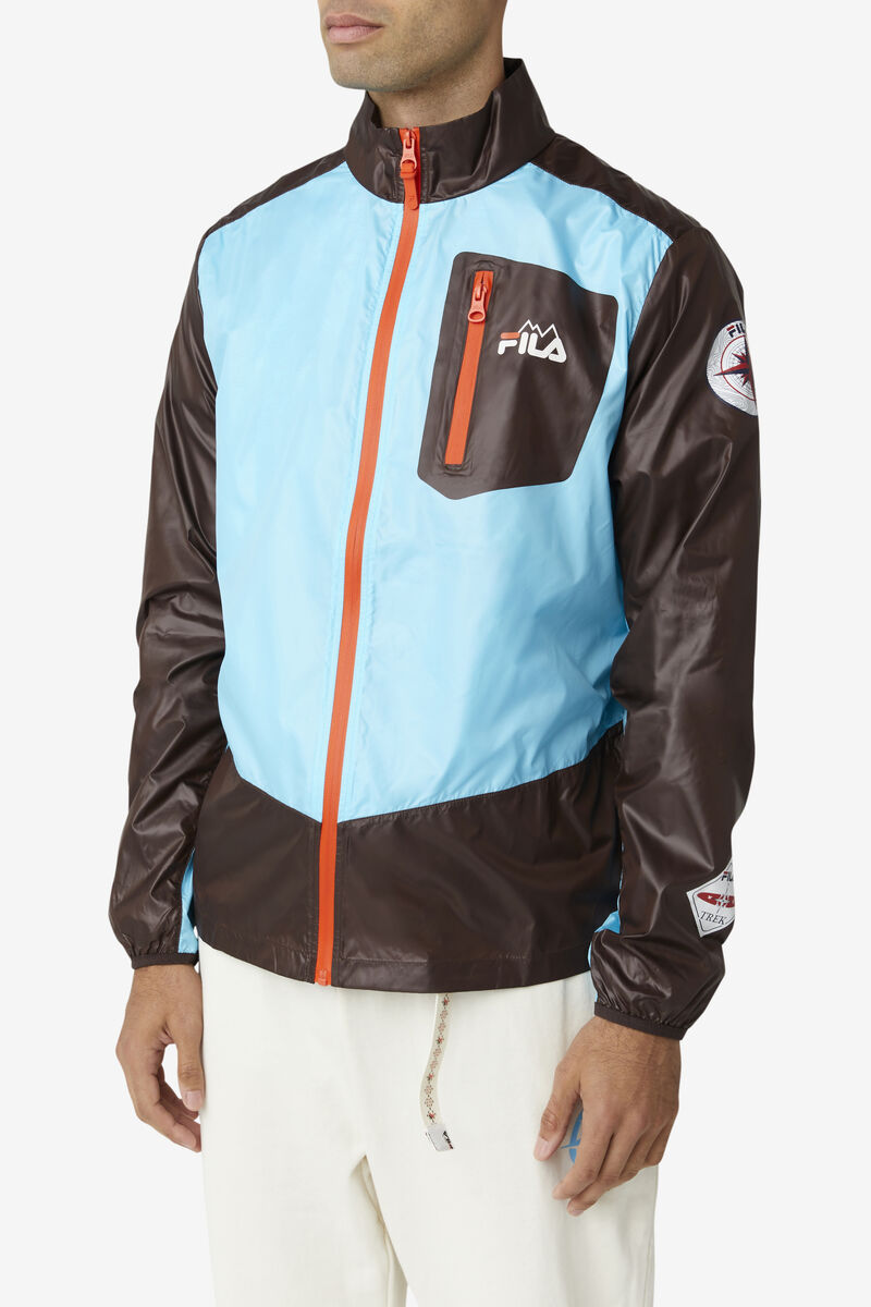 Blue / Orange Men's Fila Pinnacle Jacket Jackets | QJJ6My5gbU9