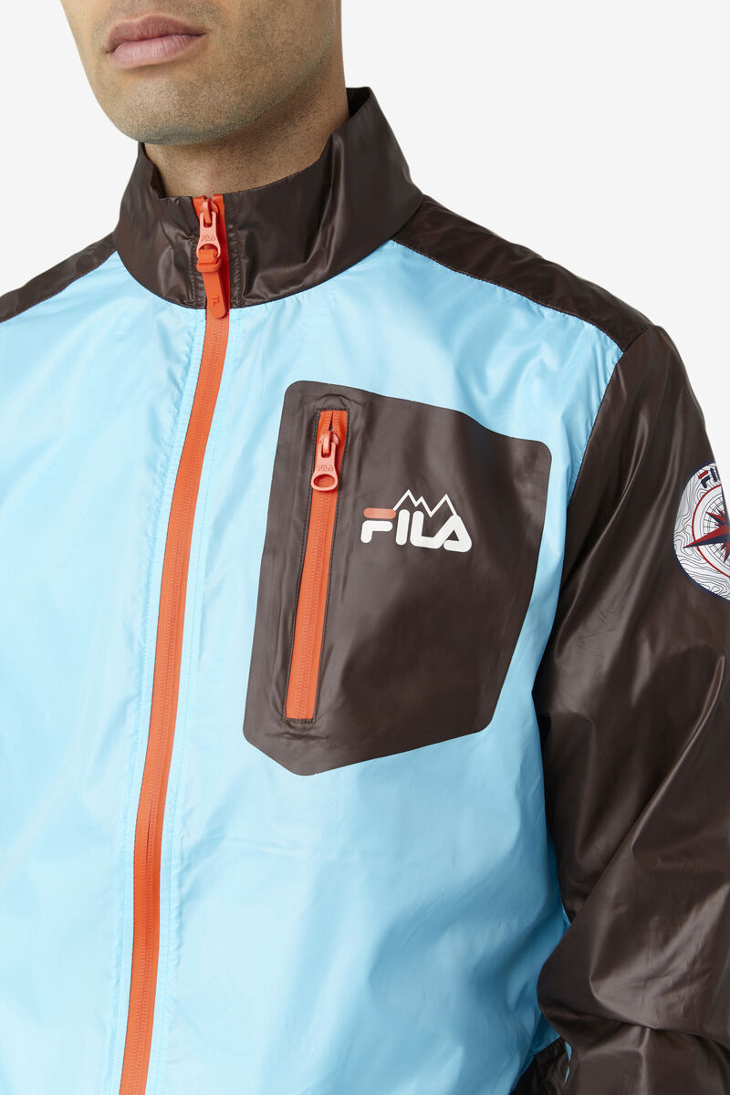 Blue / Orange Men's Fila Pinnacle Jacket Jackets | QJJ6My5gbU9