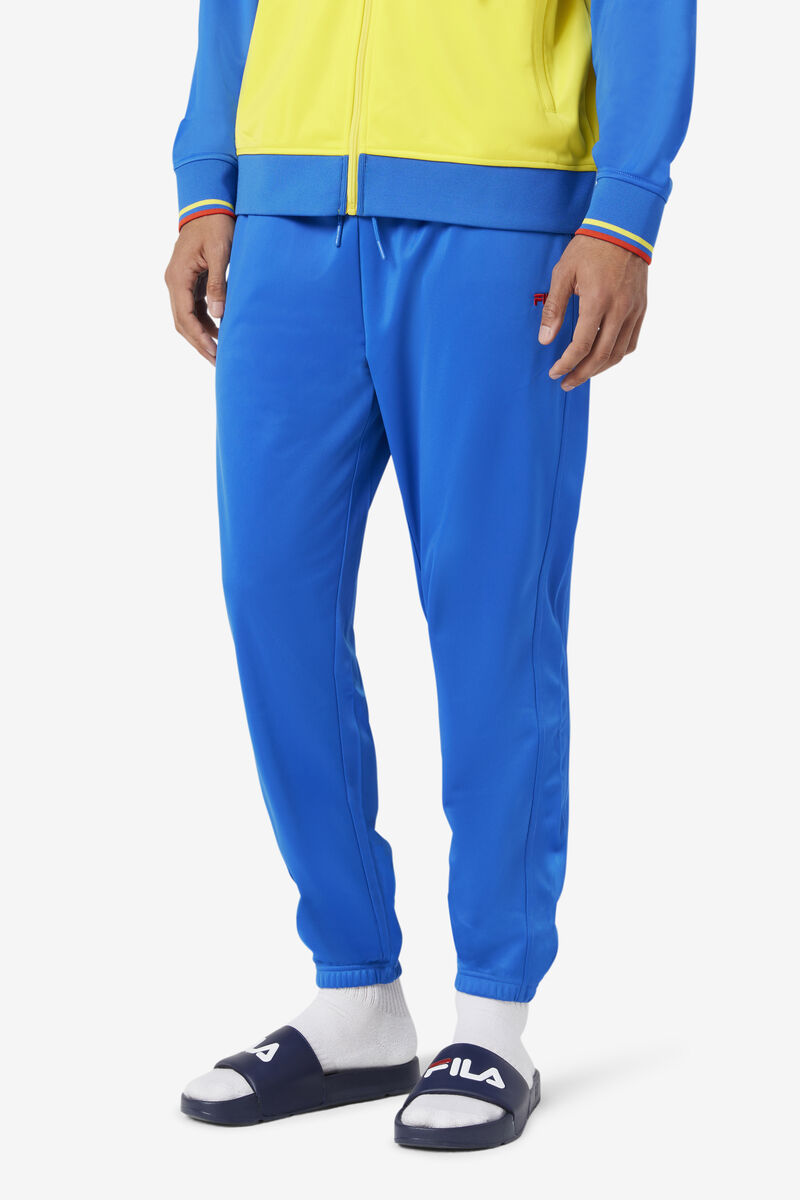 Blue / Red Men's Fila Colombia Track Pant Pants | C1ZkWA7ZKAq