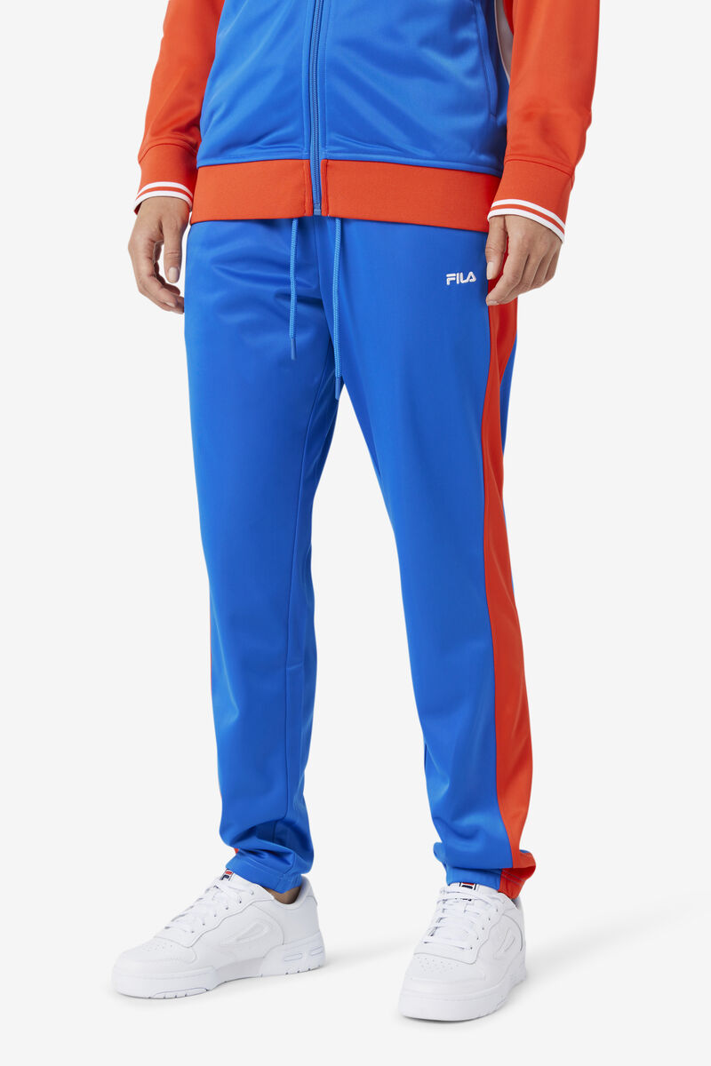 Blue / Red Men's Fila Cuba Pant Tracksuits | kROafW2g6Gw