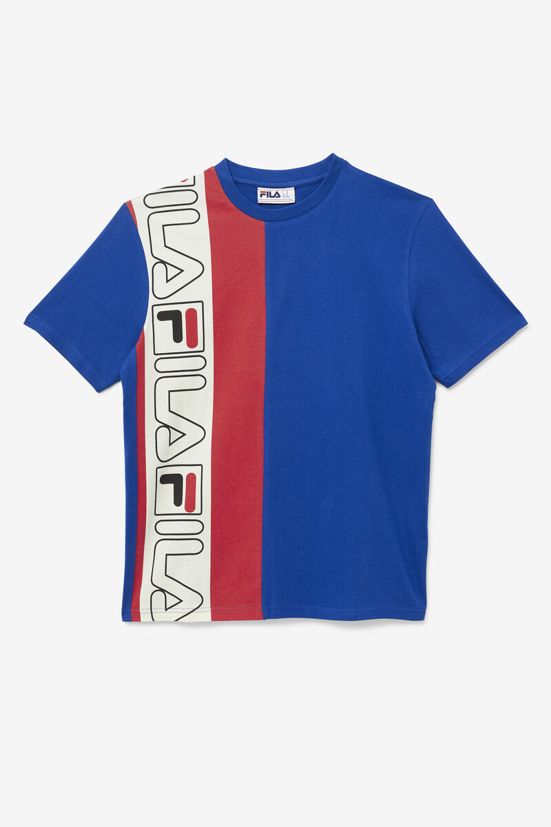 Blue / Red Men's Fila Dixon T Shirts | PIR2p1GP6Dy