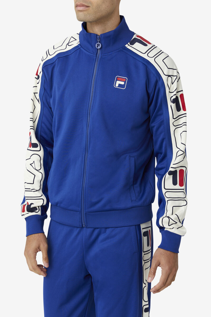 Blue / Red Men's Fila Gatlin Track Jacket Tracksuits | TEWd4Ssp9Vj