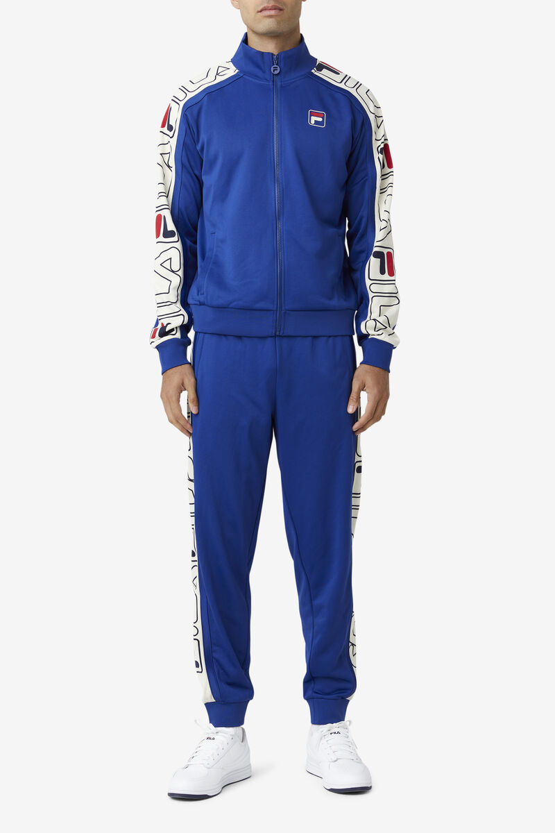 Blue / Red Men's Fila Gatlin Track Jacket Tracksuits | TEWd4Ssp9Vj