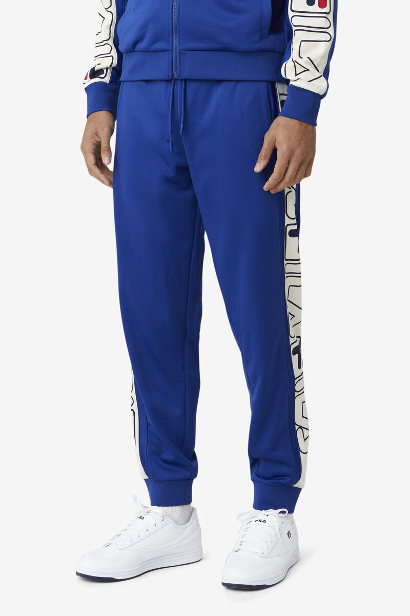 Blue / Red Men's Fila Greene Pant Pants | EEHtAWJOGrP