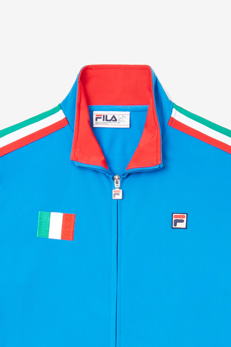 Blue / Red Men's Fila Italy Track Jacket Tracksuits | mNfSuACbHBD