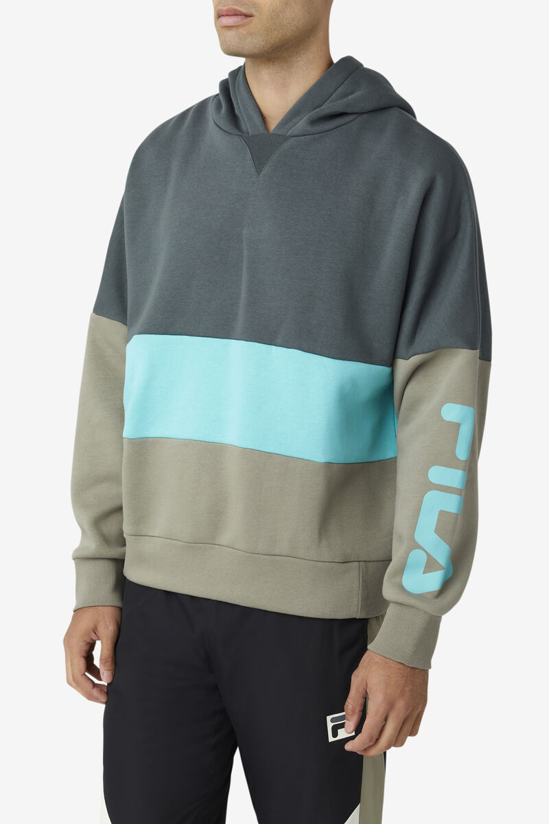 Blue Turquoise Men's Fila Winn Hoodie Hoodies | 3Vup1IDjZBi