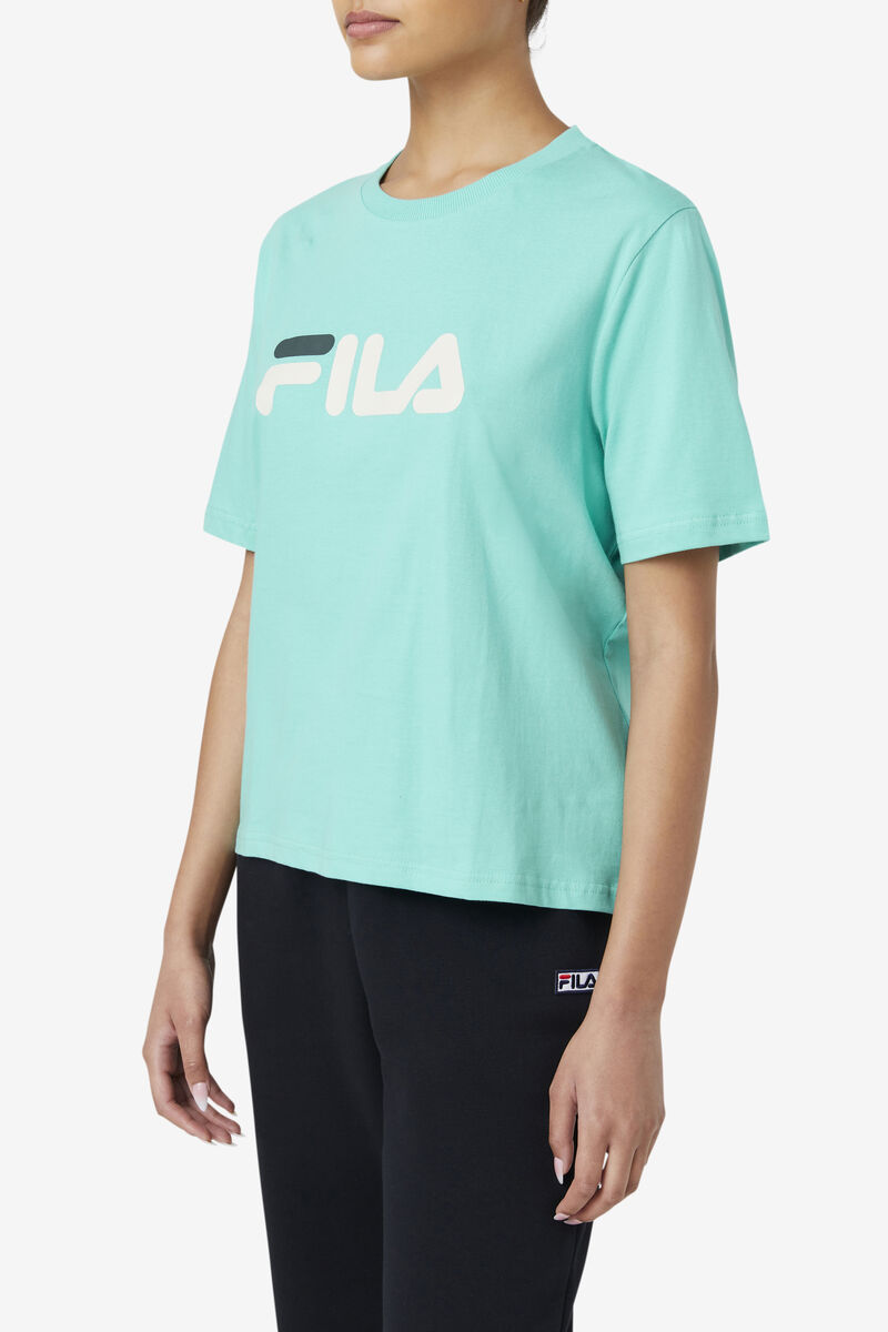 Blue Turquoise Women's Fila Miss Eagle T Shirts | pfs5gD75nBU