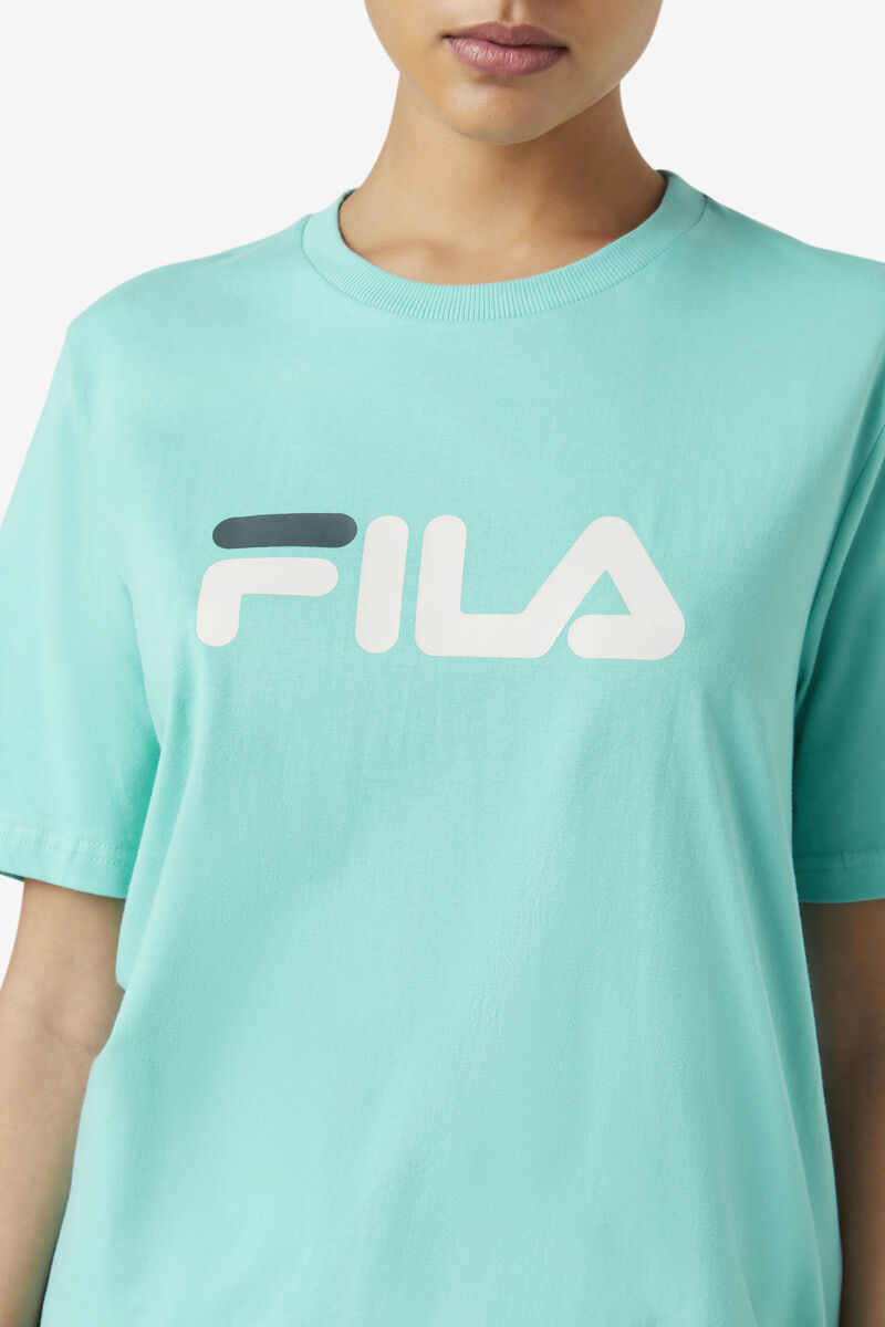 Blue Turquoise Women's Fila Miss Eagle T Shirts | pfs5gD75nBU