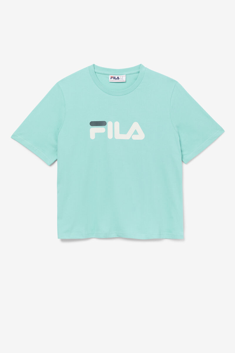 Blue Turquoise Women\'s Fila Miss Eagle T Shirts | pfs5gD75nBU