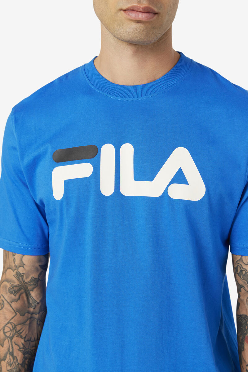 Blue / White / Black Men's Fila Eagle T Shirts | wVPCcUI4Nzs