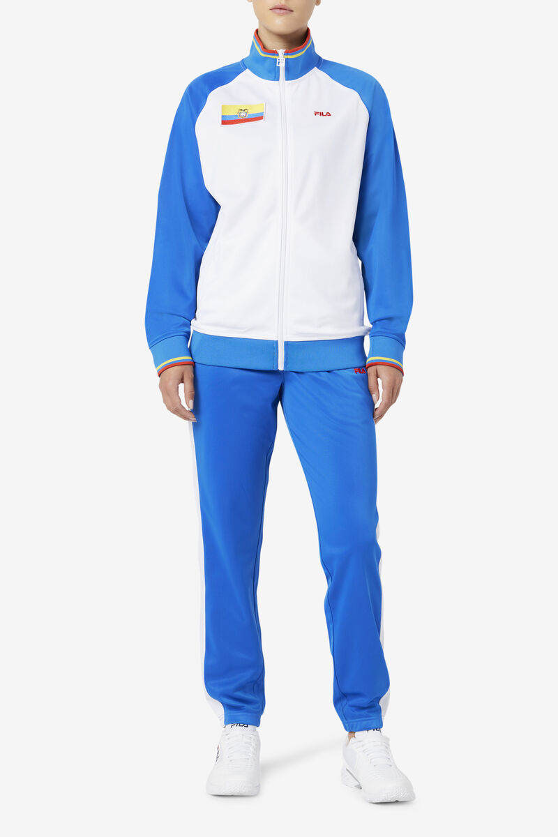 Blue / White / Red Women's Fila Ecuador Track Pant Tracksuits | MnByDoXBK2A