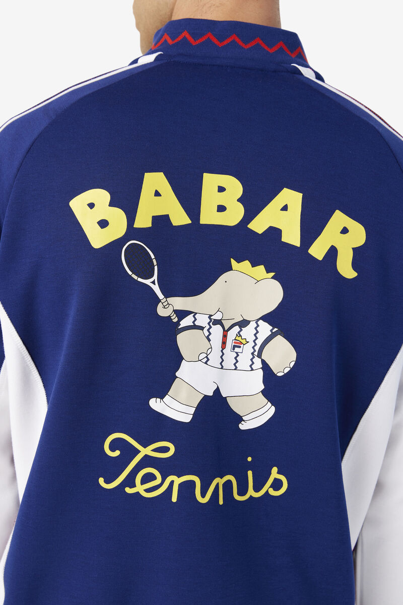 Blue / White Women's Fila Fila X Rb Babar Iggy Jacket Jackets | 5USmIb2lbmy