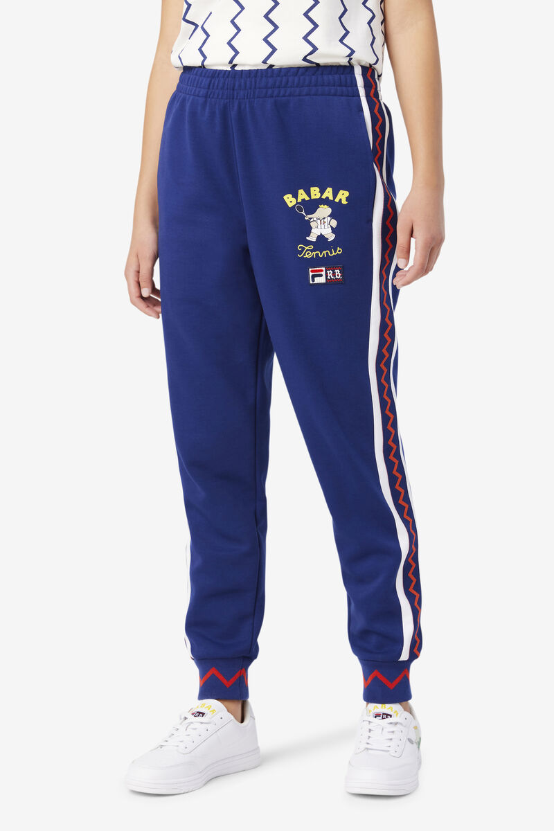 Blue / White Women's Fila Fila X Rb Babar Evertt Jogger Tracksuits | 8Ce2HSoehUc