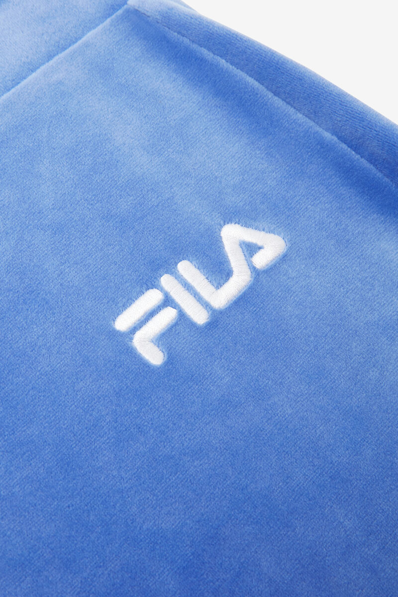 Blue / White Women's Fila Sara Velour Jogger Pants | NUgl97vjqUk