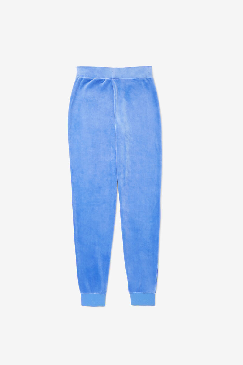 Blue / White Women's Fila Sara Velour Jogger Pants | NUgl97vjqUk