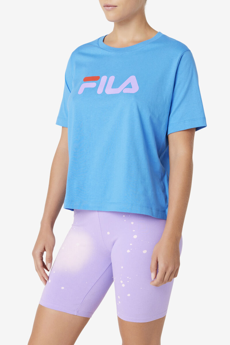 Blue Women's Fila Thea T Shirts | teOndRbpLOo