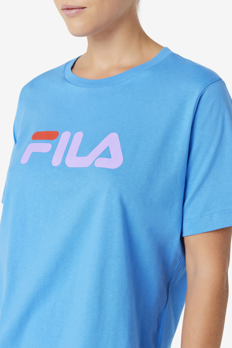 Blue Women's Fila Thea T Shirts | teOndRbpLOo