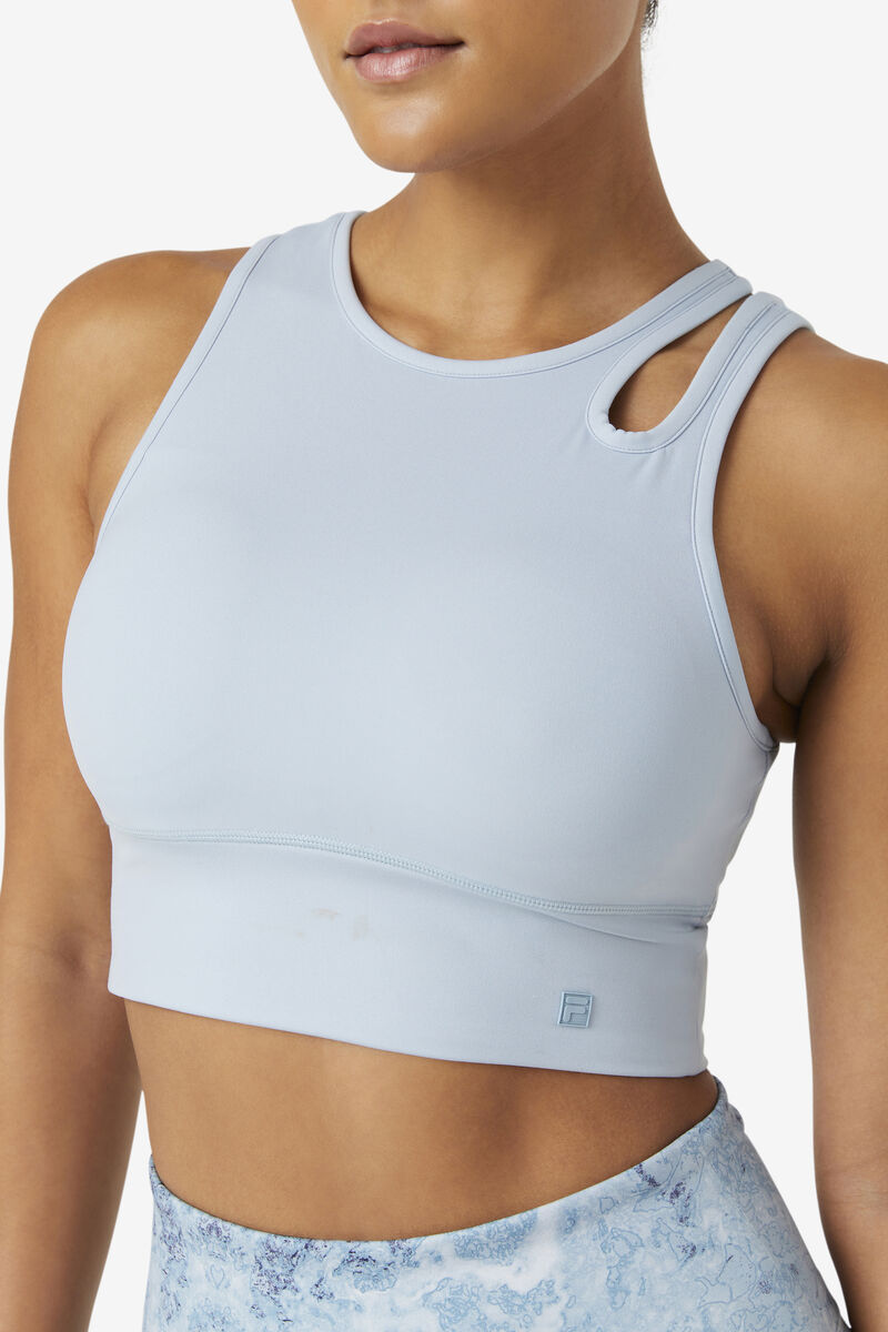 Blue Women's Fila Uplift Slice Crop Bra Top Sports Bra | fNTvtJBYl2e