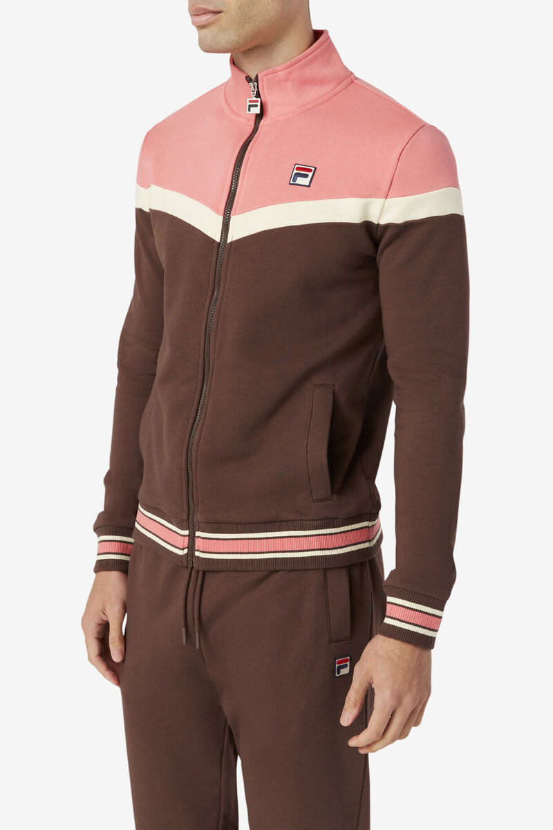 Brown Men's Fila Flint Track Jacket Tracksuits | dVSMJWyYpF5