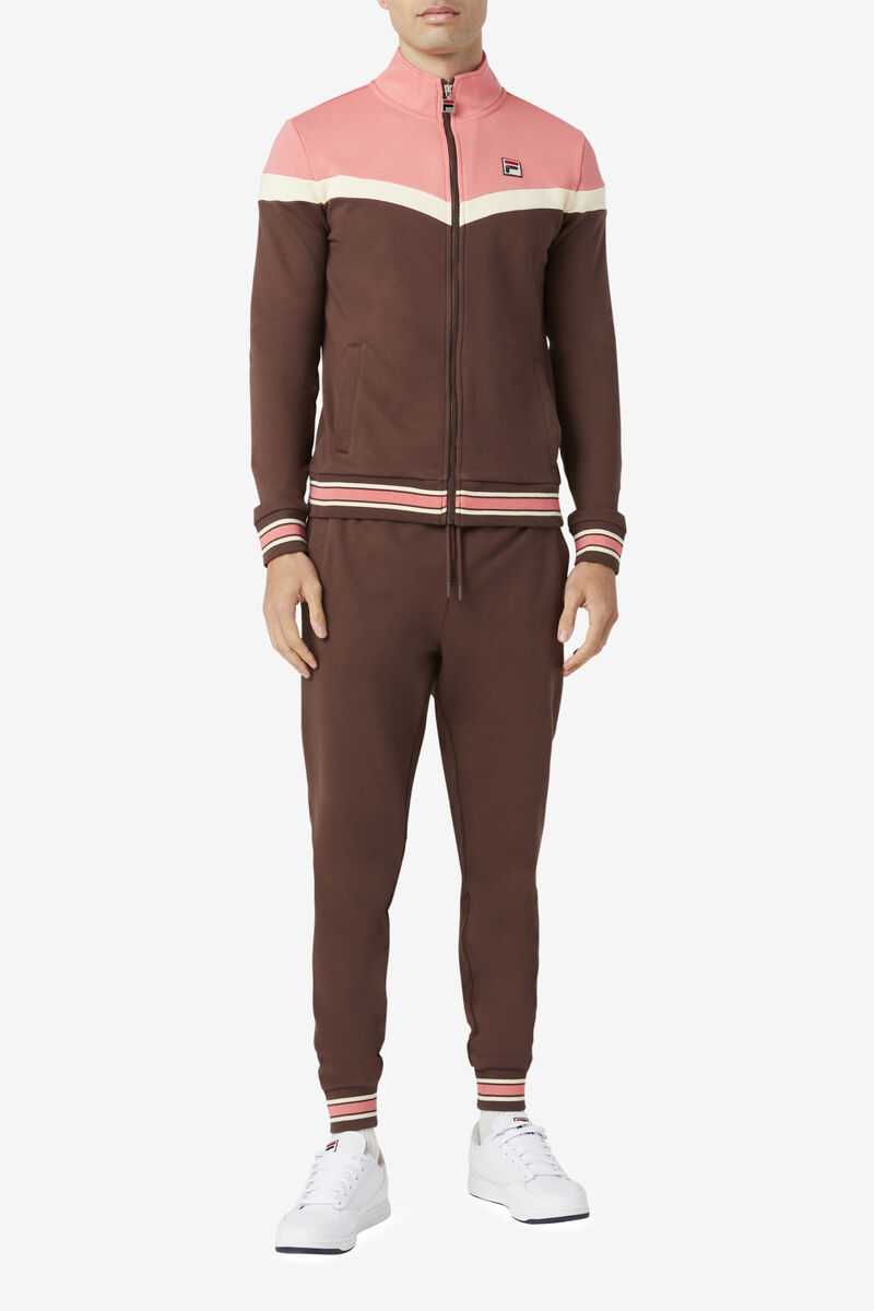 Brown Men's Fila Flint Track Jacket Tracksuits | dVSMJWyYpF5