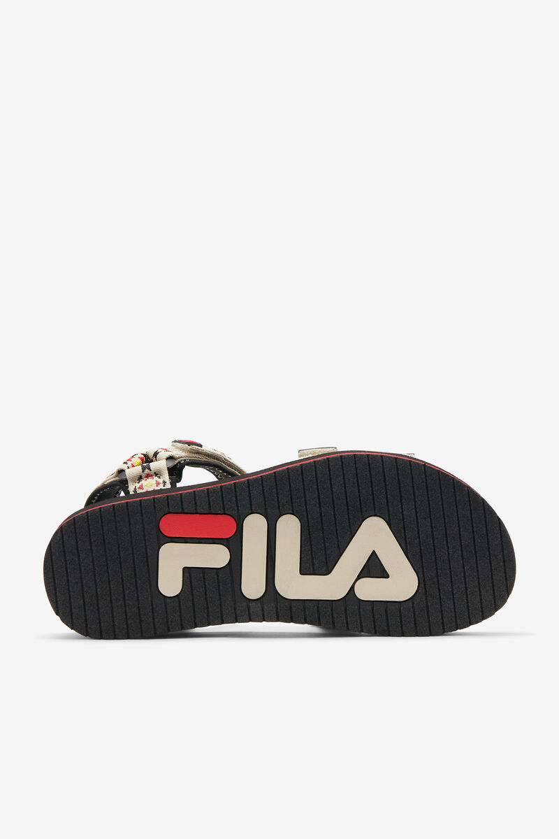 Cream / Black / Red Men's Fila Drifter Ts Sandals | N5GslUVV9ZI