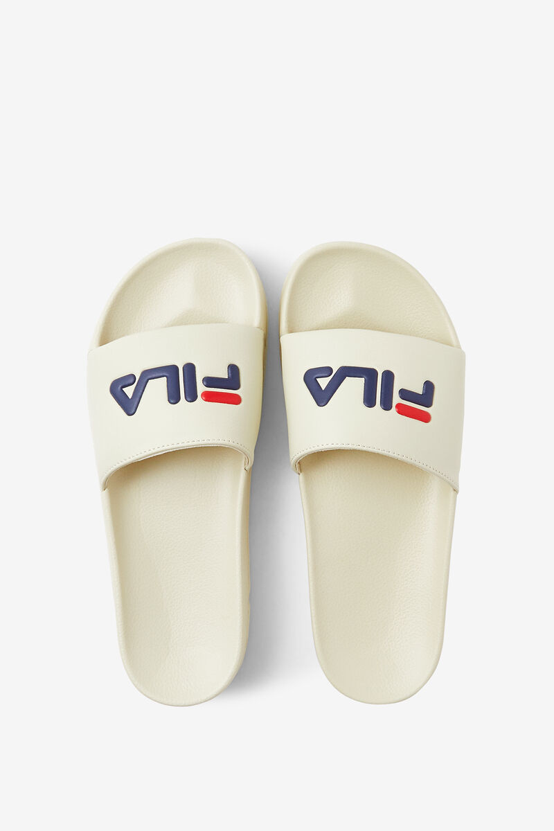 Cream / Navy / Red Men's Fila Drifter Sandals | InzhmiTNfIN