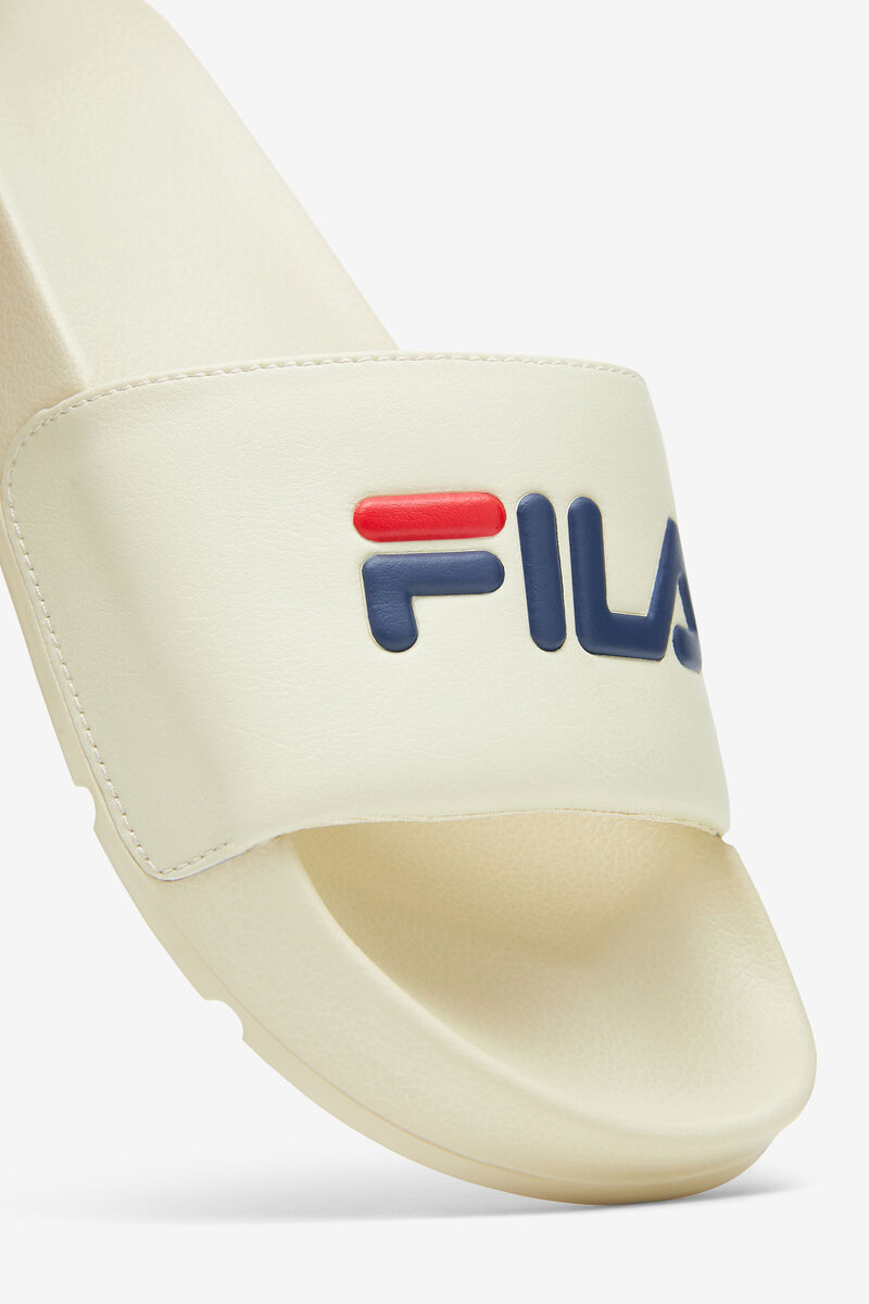 Cream / Navy / Red Men's Fila Drifter Sandals | InzhmiTNfIN