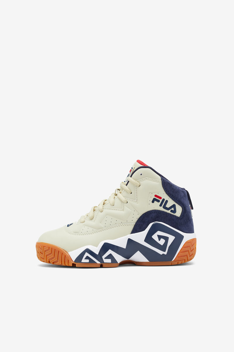 Cream / White / Navy Kids' Fila Big Mb Basketball Shoes | mZfISTlNJ1t