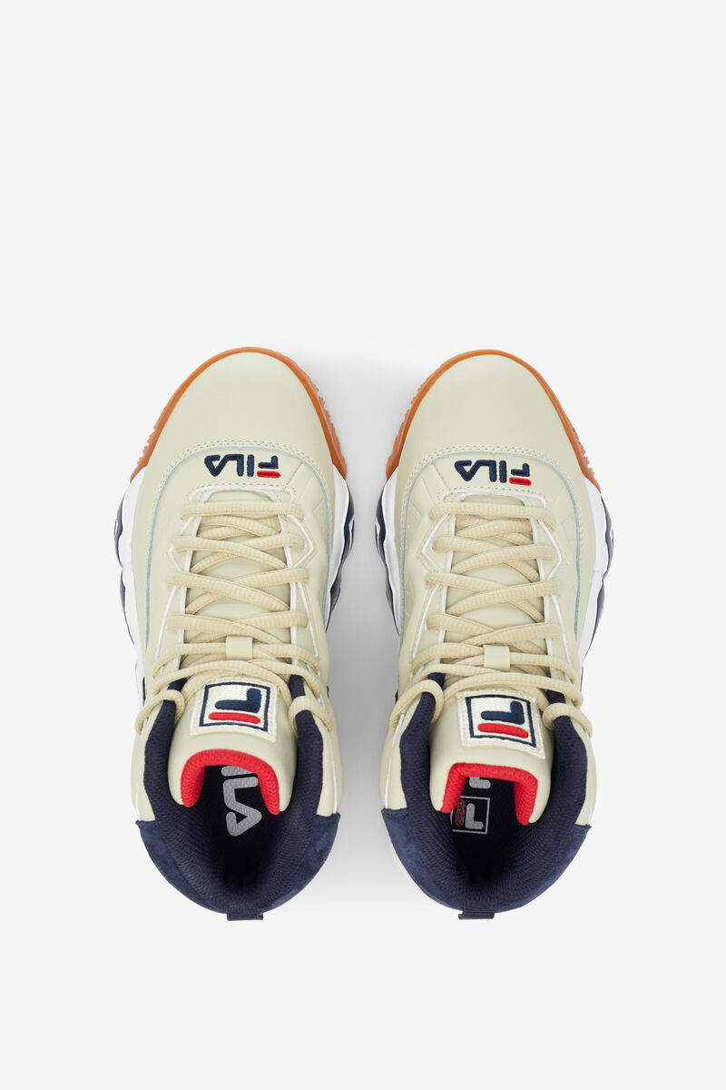 Cream / White / Navy Kids' Fila Big Mb Basketball Shoes | mZfISTlNJ1t