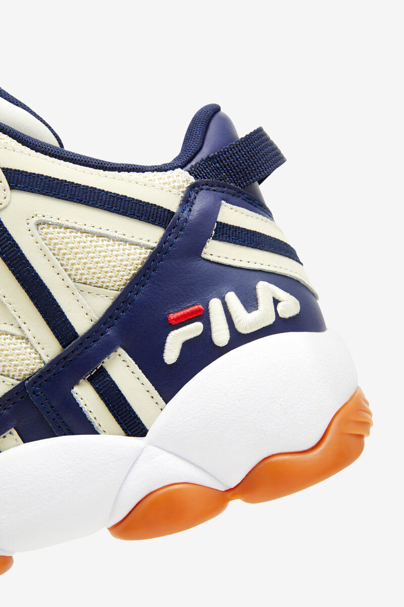 Cream / White / Navy Men's Fila Jerry Stackhouse Spaghetti Shoes | Fila Trainers | ryAKRQcueMx