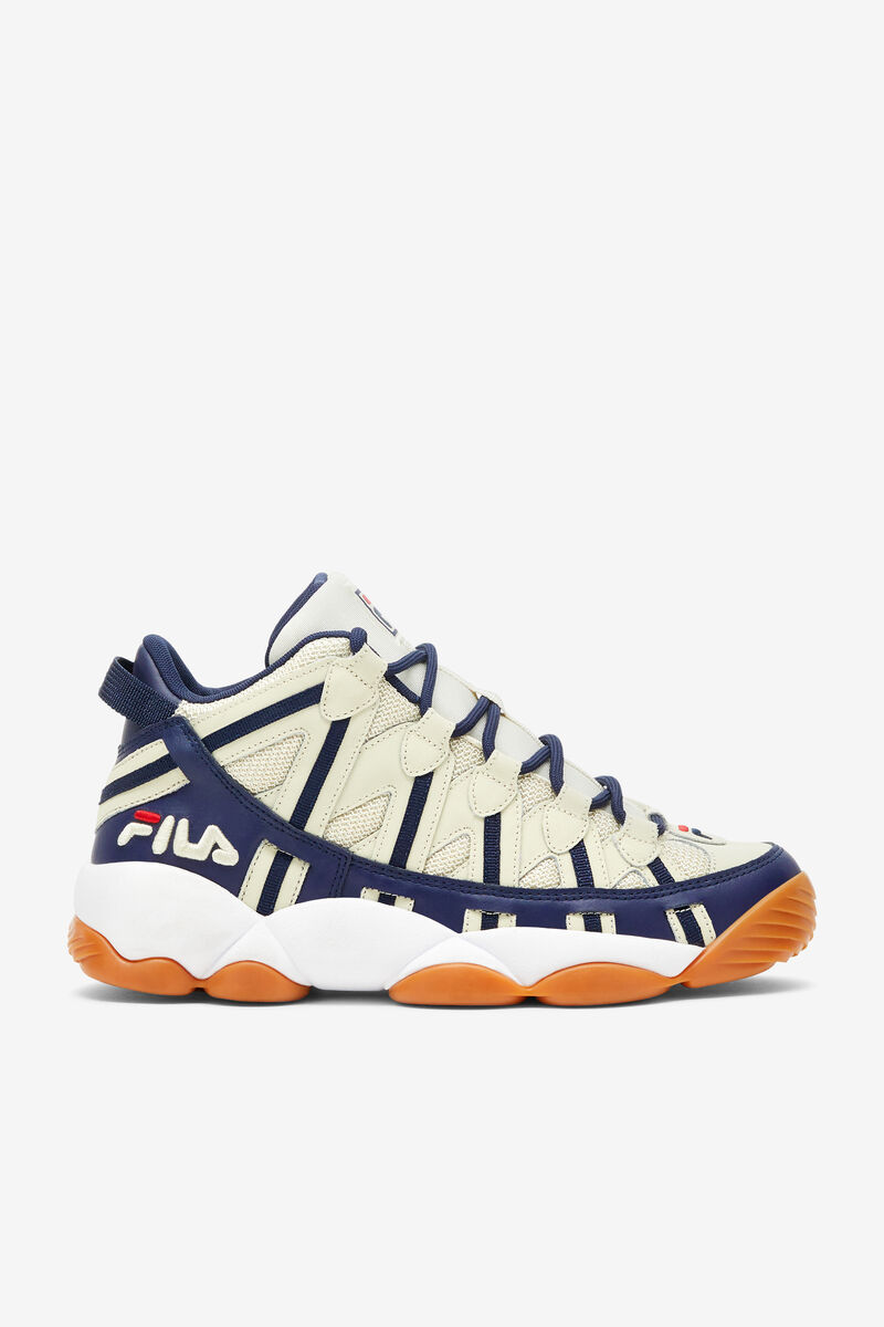 Cream / White / Navy Men\'s Fila Jerry Stackhouse Spaghetti Shoes | Fila Trainers | ryAKRQcueMx