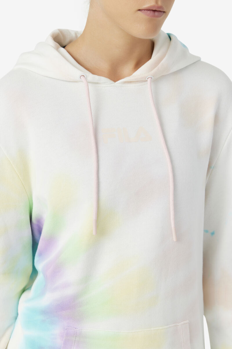 Cream Women's Fila Aerolynn Tie Dye Hoodie Hoodies | cOu4dvaACZx