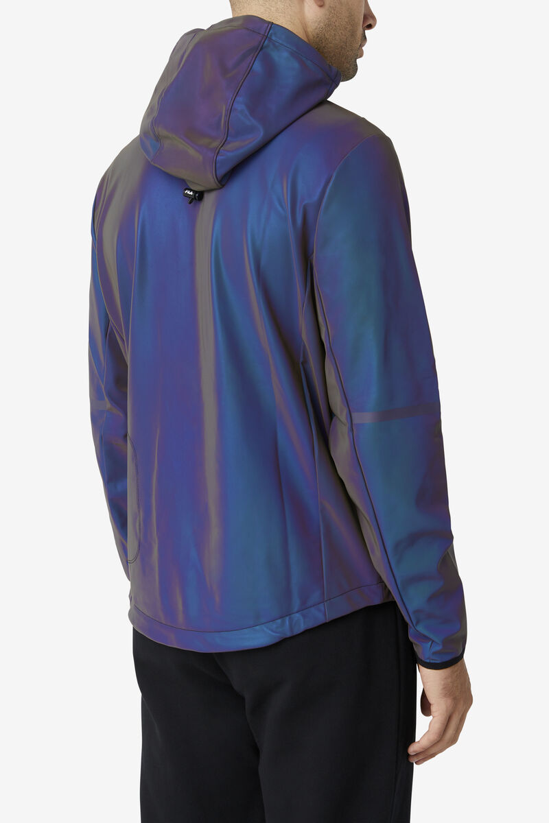 Dark Blue Men's Fila Atticus Reflective Wind Jacket Jackets | if4inR3ixb1