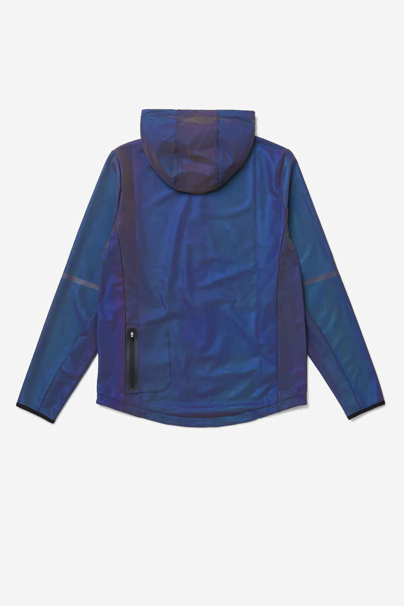 Dark Blue Men's Fila Atticus Reflective Wind Jacket Jackets | if4inR3ixb1