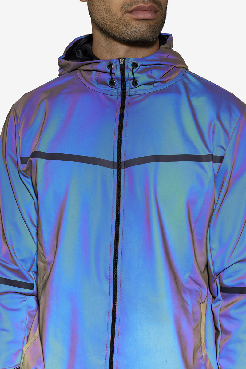 Dark Blue Men's Fila Atticus Reflective Wind Jacket Jackets | if4inR3ixb1