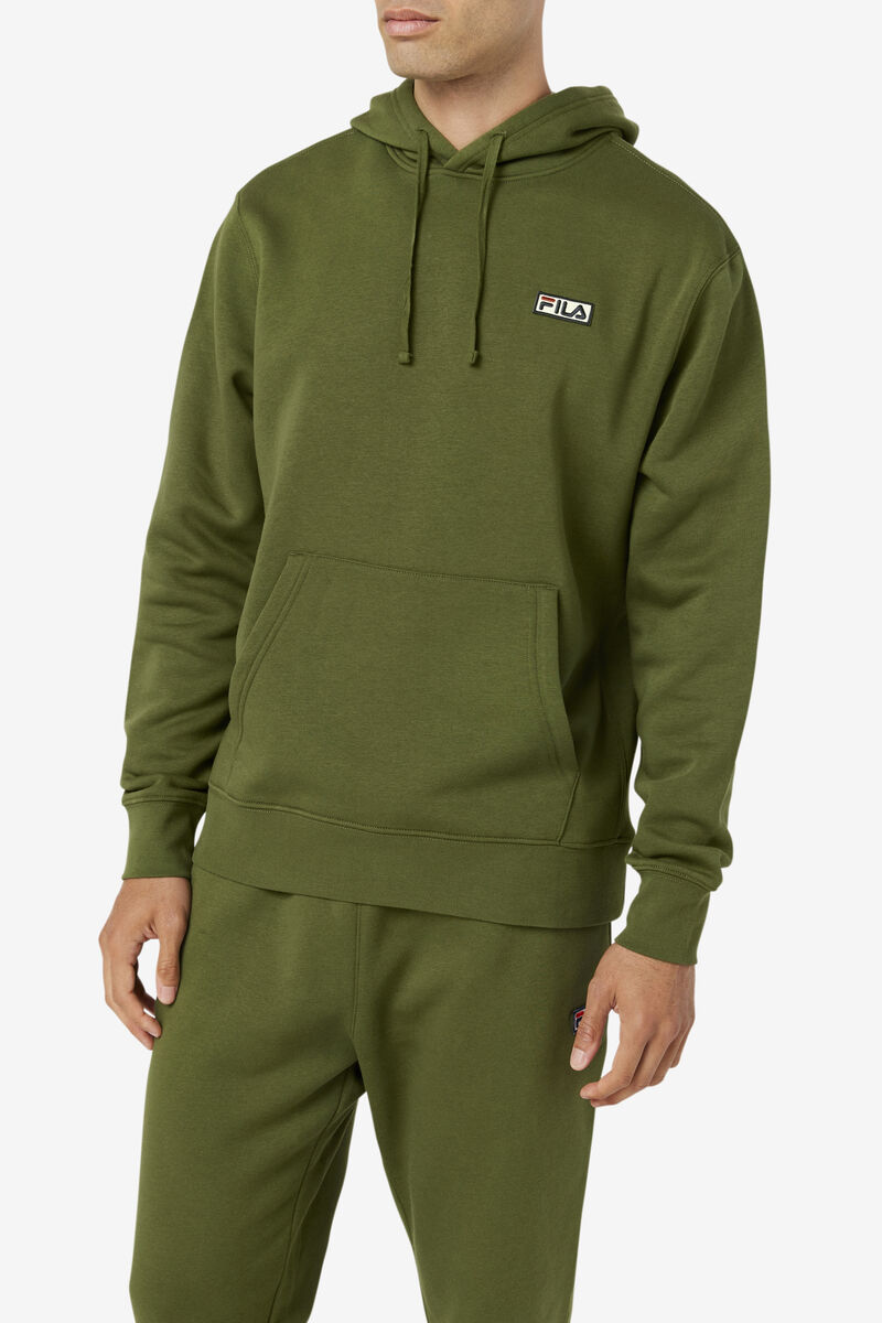 Dark Green Men's Fila Algot Hoodie Hoodies | SVpmdvAxmdv