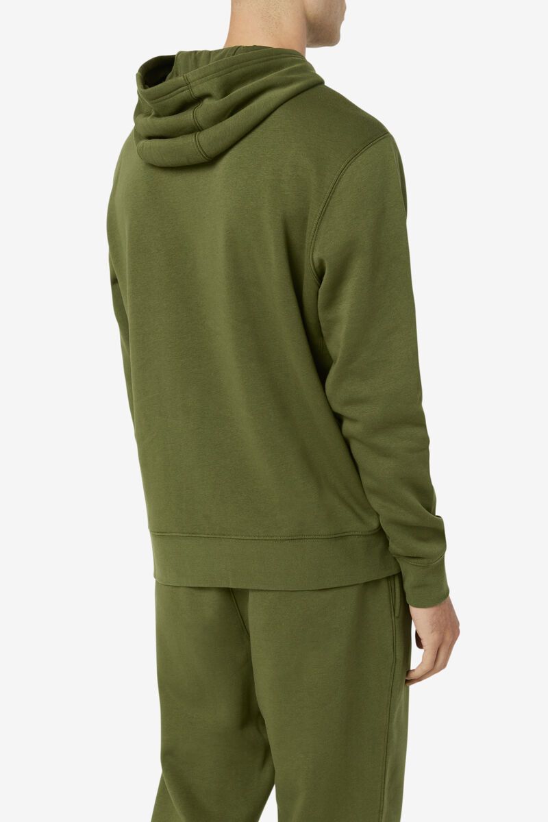 Dark Green Men's Fila Algot Hoodie Hoodies | SVpmdvAxmdv