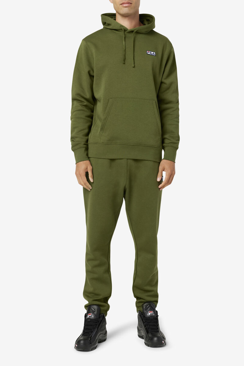 Dark Green Men's Fila Algot Hoodie Hoodies | SVpmdvAxmdv